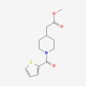 molecular formula C13H17NO3S B2439422 Methyl 2-(1-(thiophene-2-carbonyl)piperidin-4-yl)acetate CAS No. 952918-65-9