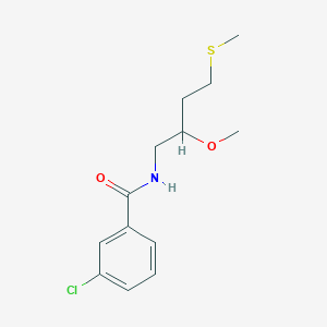molecular formula C13H18ClNO2S B2439423 3-chloro-N-[2-methoxy-4-(methylsulfanyl)butyl]benzamide CAS No. 2309573-81-5