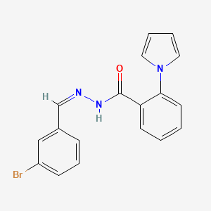 molecular formula C18H14BrN3O B2439431 N'-[(1Z)-(3-bromophenyl)methylidene]-2-(1H-pyrrol-1-yl)benzohydrazide CAS No. 358400-60-9