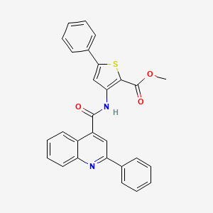 molecular formula C28H20N2O3S B2439459 methyl 5-phenyl-3-(2-phenylquinoline-4-amido)thiophene-2-carboxylate CAS No. 477326-62-8