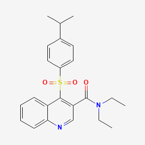 molecular formula C23H26N2O3S B2439470 N,N-diethyl-4-[4-(propan-2-yl)benzenesulfonyl]quinoline-3-carboxamide CAS No. 1111032-47-3