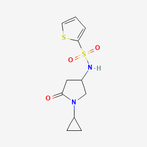 molecular formula C11H14N2O3S2 B2439473 N-(1-cyclopropyl-5-oxopyrrolidin-3-yl)thiophene-2-sulfonamide CAS No. 1396844-13-5
