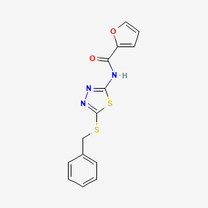molecular formula C14H11N3O2S2 B2439479 N-[5-(benzylsulfanyl)-1,3,4-thiadiazol-2-yl]furan-2-carboxamide CAS No. 393572-00-4
