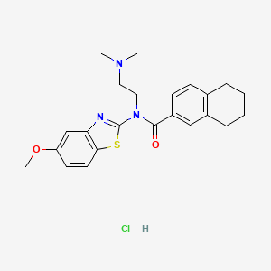 molecular formula C23H28ClN3O2S B2439485 N-(2-(dimethylamino)ethyl)-N-(5-methoxybenzo[d]thiazol-2-yl)-5,6,7,8-tetrahydronaphthalene-2-carboxamide hydrochloride CAS No. 1215637-08-3
