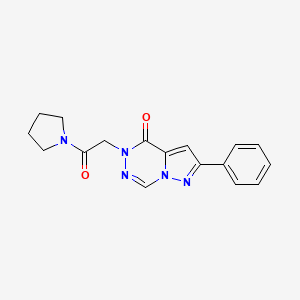 molecular formula C17H17N5O2 B2439490 5-[2-oxo-2-(pyrrolidin-1-yl)ethyl]-2-phenyl-4H,5H-pyrazolo[1,5-d][1,2,4]triazin-4-one CAS No. 932280-73-4