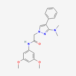 molecular formula C21H24N4O3 B2439494 N-(3,5-dimethoxyphenyl)-2-(3-(dimethylamino)-4-phenyl-1H-pyrazol-1-yl)acetamide CAS No. 1286704-52-6