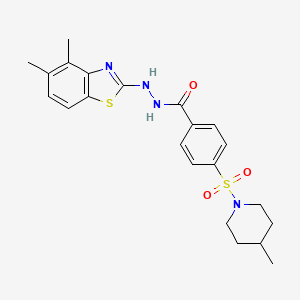 B2439503 N'-(4,5-dimethylbenzo[d]thiazol-2-yl)-4-((4-methylpiperidin-1-yl)sulfonyl)benzohydrazide CAS No. 851980-60-4