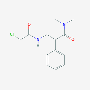 molecular formula C13H17ClN2O2 B2439520 3-[(2-Chloroacetyl)amino]-N,N-dimethyl-2-phenylpropanamide CAS No. 2411279-37-1