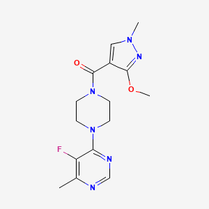 [4-(5-Fluoro-6-methylpyrimidin-4-yl)piperazin-1-yl]-(3-methoxy-1-methylpyrazol-4-yl)methanone