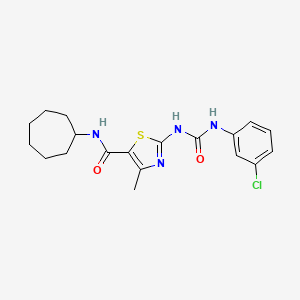 2-(3-(3-chlorophenyl)ureido)-N-cycloheptyl-4-methylthiazole-5-carboxamide