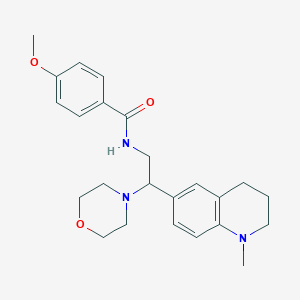 molecular formula C24H31N3O3 B2439574 4-methoxy-N-(2-(1-methyl-1,2,3,4-tetrahydroquinolin-6-yl)-2-morpholinoethyl)benzamide CAS No. 921895-52-5