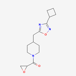 [4-[(3-Cyclobutyl-1,2,4-oxadiazol-5-yl)methyl]piperidin-1-yl]-(oxiran-2-yl)methanone