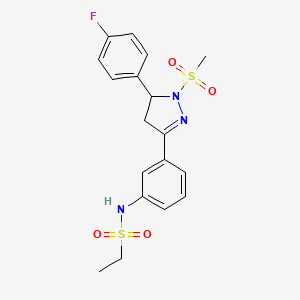 N-[3-[3-(4-fluorophenyl)-2-methylsulfonyl-3,4-dihydropyrazol-5-yl]phenyl]ethanesulfonamide