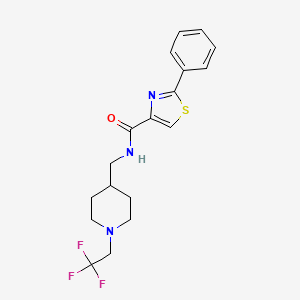 2-Phenyl-N-[[1-(2,2,2-trifluoroethyl)piperidin-4-yl]methyl]-1,3-thiazole-4-carboxamide