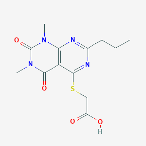 2-(1,3-Dimethyl-2,4-dioxo-7-propylpyrimido[4,5-d]pyrimidin-5-yl)sulfanylacetic acid