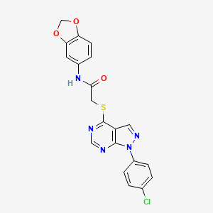 N-(1,3-benzodioxol-5-yl)-2-[1-(4-chlorophenyl)pyrazolo[3,4-d]pyrimidin-4-yl]sulfanylacetamide