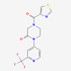 4-(1,3-Thiazole-4-carbonyl)-1-[2-(trifluoromethyl)pyridin-4-yl]piperazin-2-one