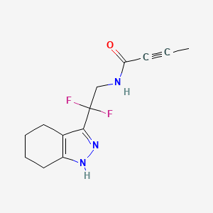 N-[2,2-Difluoro-2-(4,5,6,7-tetrahydro-1H-indazol-3-yl)ethyl]but-2-ynamide