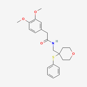 2-(3,4-dimethoxyphenyl)-N-((4-(phenylthio)tetrahydro-2H-pyran-4-yl)methyl)acetamide