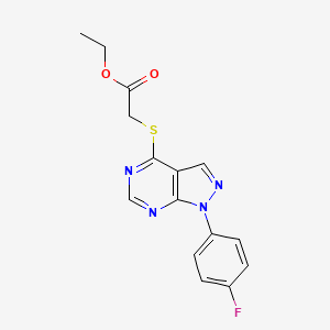 Ethyl 2-[1-(4-fluorophenyl)pyrazolo[3,4-d]pyrimidin-4-yl]sulfanylacetate