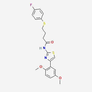 N-(4-(2,5-dimethoxyphenyl)thiazol-2-yl)-4-((4-fluorophenyl)thio)butanamide