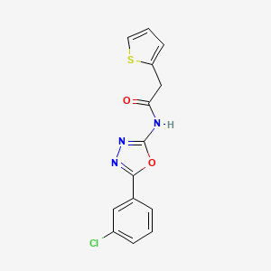 molecular formula C14H10ClN3O2S B2439626 N-(5-(3-chlorophenyl)-1,3,4-oxadiazol-2-yl)-2-(thiophen-2-yl)acetamide CAS No. 952894-52-9