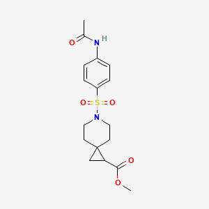 molecular formula C17H22N2O5S B2439629 Methyl 6-((4-acetamidophenyl)sulfonyl)-6-azaspiro[2.5]octane-1-carboxylate CAS No. 2034309-38-9