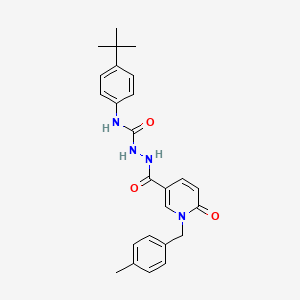 molecular formula C25H28N4O3 B2439639 N-(4-(tert-butyl)phenyl)-2-(1-(4-methylbenzyl)-6-oxo-1,6-dihydropyridine-3-carbonyl)hydrazinecarboxamide CAS No. 1105226-84-3