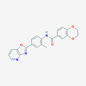 molecular formula C22H17N3O4 B243964 N-[2-methyl-4-([1,3]oxazolo[4,5-b]pyridin-2-yl)phenyl]-2,3-dihydro-1,4-benzodioxine-6-carboxamide 