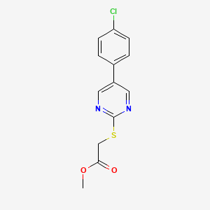 molecular formula C13H11ClN2O2S B2439644 Methyl 2-{[5-(4-chlorophenyl)-2-pyrimidinyl]sulfanyl}acetate CAS No. 344281-61-4