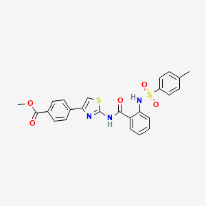 molecular formula C25H21N3O5S2 B2439653 methyl 4-{2-[2-(4-methylbenzenesulfonamido)benzamido]-1,3-thiazol-4-yl}benzoate CAS No. 441291-07-2