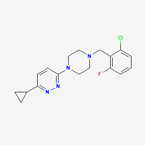 molecular formula C18H20ClFN4 B2439658 3-(4-(2-Chloro-6-fluorobenzyl)piperazin-1-yl)-6-cyclopropylpyridazine CAS No. 2034494-39-6