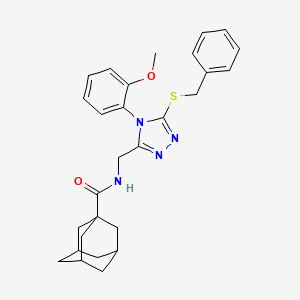 molecular formula C28H32N4O2S B2439663 N-{[5-(benzylsulfanyl)-4-(2-methoxyphenyl)-4H-1,2,4-triazol-3-yl]methyl}adamantane-1-carboxamide CAS No. 476440-45-6