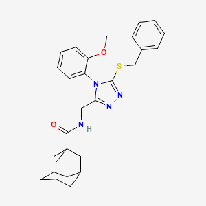 molecular formula C28H32N4O2S B2439663 N-[[5-benzylsulfanyl-4-(2-methoxyphenyl)-1,2,4-triazol-3-yl]methyl]adamantane-1-carboxamide CAS No. 476440-45-6