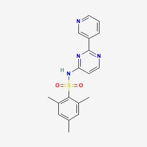 molecular formula C18H18N4O2S B2439680 2,4,6-三甲基-N-[2-(3-吡啶基)-4-嘧啶基]苯磺酰胺 CAS No. 439108-35-7