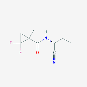 molecular formula C9H12F2N2O B2439687 N-[(1R)-1-Cyanopropyl]-2,2-difluoro-1-methylcyclopropane-1-carboxamide CAS No. 2173908-23-9