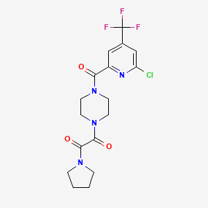 1-{4-[6-Chloro-4-(trifluoromethyl)pyridine-2-carbonyl]piperazin-1-yl}-2-(pyrrolidin-1-yl)ethane-1,2-dione