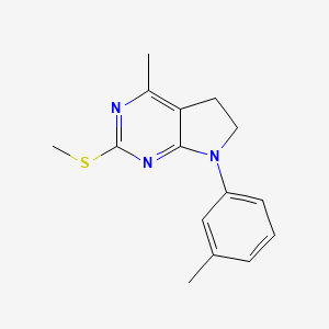 molecular formula C15H17N3S B2439706 methyl 4-methyl-7-(3-methylphenyl)-6,7-dihydro-5H-pyrrolo[2,3-d]pyrimidin-2-yl sulfide CAS No. 338416-03-8