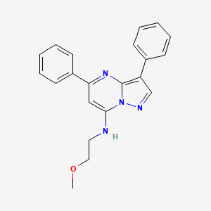 molecular formula C21H20N4O B2439708 N-(2-methoxyethyl)-3,5-diphenylpyrazolo[1,5-a]pyrimidin-7-amine CAS No. 890614-22-9