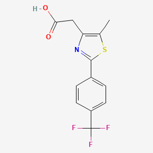 molecular formula C13H10F3NO2S B2439720 2-{5-Methyl-2-[4-(trifluoromethyl)phenyl]-1,3-thiazol-4-yl}acetic acid CAS No. 924868-88-2