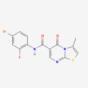 molecular formula C14H9BrFN3O2S B2439725 N-(4-bromo-2-fluorophenyl)-3-methyl-5-oxo-5H-[1,3]thiazolo[3,2-a]pyrimidine-6-carboxamide CAS No. 851945-59-0