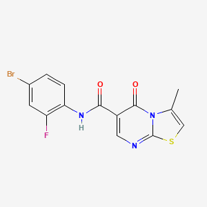 molecular formula C14H9BrFN3O2S B2439725 N-(4-bromo-2-fluorophenyl)-3-methyl-5-oxo-5H-thiazolo[3,2-a]pyrimidine-6-carboxamide CAS No. 851945-59-0