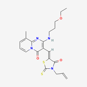 (Z)-3-allyl-5-((2-((3-ethoxypropyl)amino)-9-methyl-4-oxo-4H-pyrido[1,2-a]pyrimidin-3-yl)methylene)-2-thioxothiazolidin-4-one