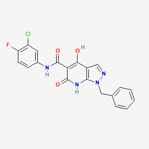 1-benzyl-N~5~-(3-chloro-4-fluorophenyl)-4-hydroxy-6-oxo-6,7-dihydro-1H-pyrazolo[3,4-b]pyridine-5-carboxamide