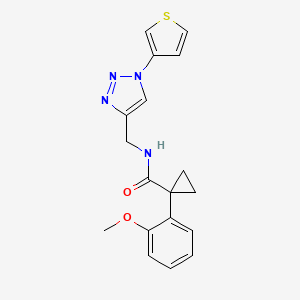 1-(2-methoxyphenyl)-N-((1-(thiophen-3-yl)-1H-1,2,3-triazol-4-yl)methyl)cyclopropanecarboxamide