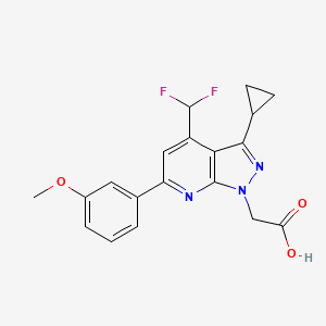 [3-cyclopropyl-4-(difluoromethyl)-6-(3-methoxyphenyl)-1H-pyrazolo[3,4-b]pyridin-1-yl]acetic acid