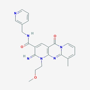 2-imino-1-(2-methoxyethyl)-10-methyl-5-oxo-N-(pyridin-3-ylmethyl)-2,5-dihydro-1H-dipyrido[1,2-a:2',3'-d]pyrimidine-3-carboxamide