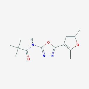 N-(5-(2,5-dimethylfuran-3-yl)-1,3,4-oxadiazol-2-yl)pivalamide