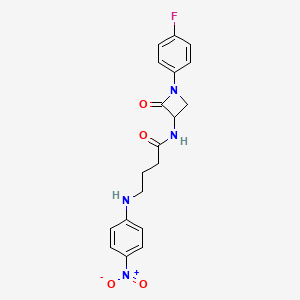 N-[1-(4-fluorophenyl)-2-oxoazetidin-3-yl]-4-[(4-nitrophenyl)amino]butanamide