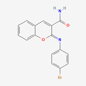 (2Z)-2-[(4-bromophenyl)imino]-2H-chromene-3-carboxamide